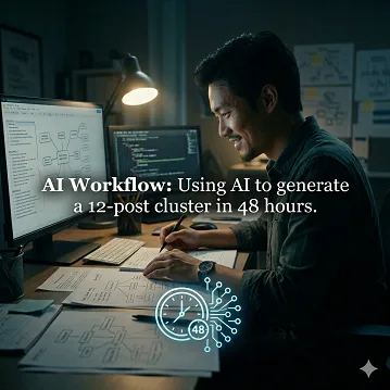 AI Workflow: Using AI to generate a 12-post cluster in 48 hours.