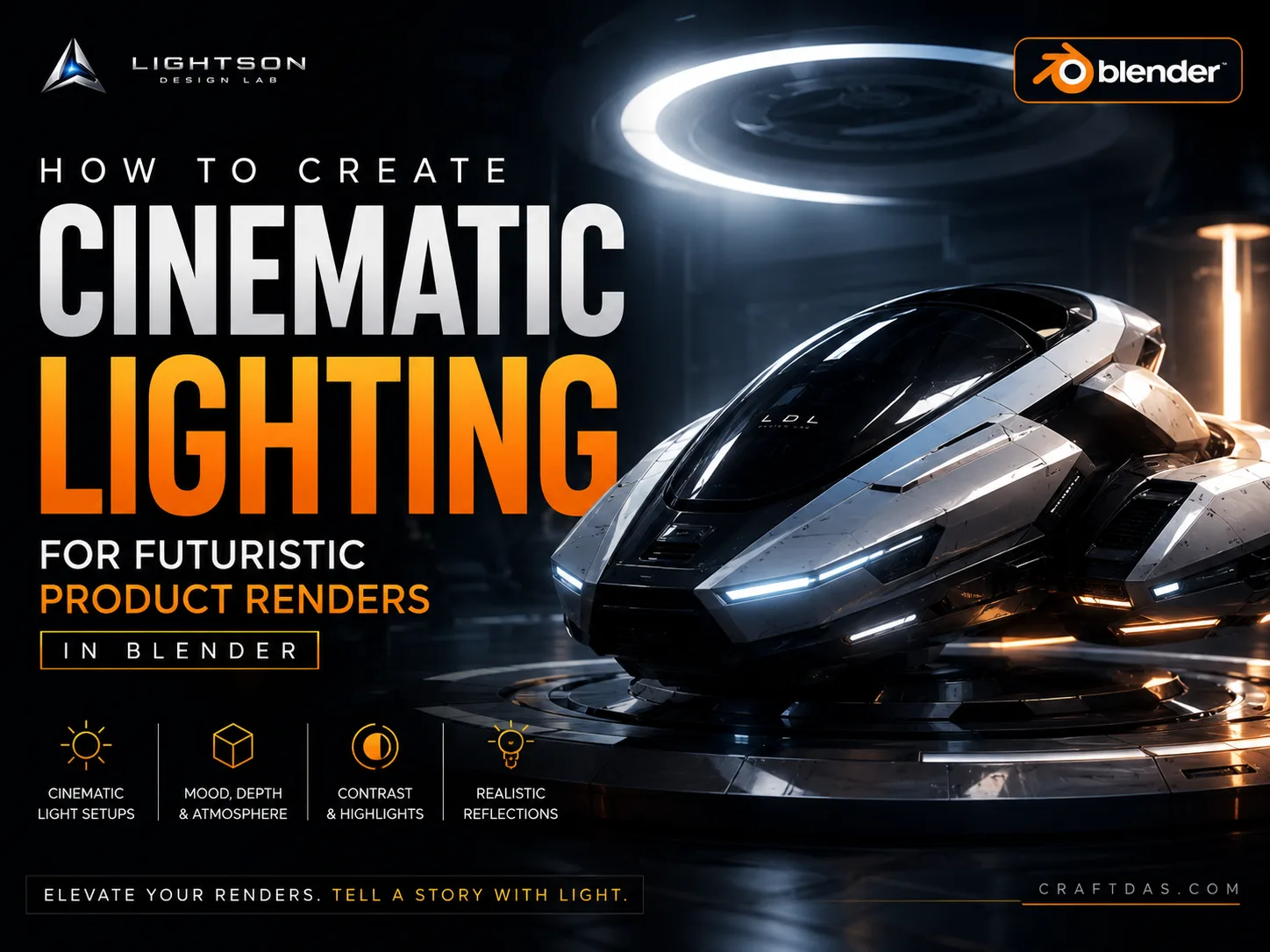 How to Create Cinematic Lighting for Futuristic Product Renders in Blender