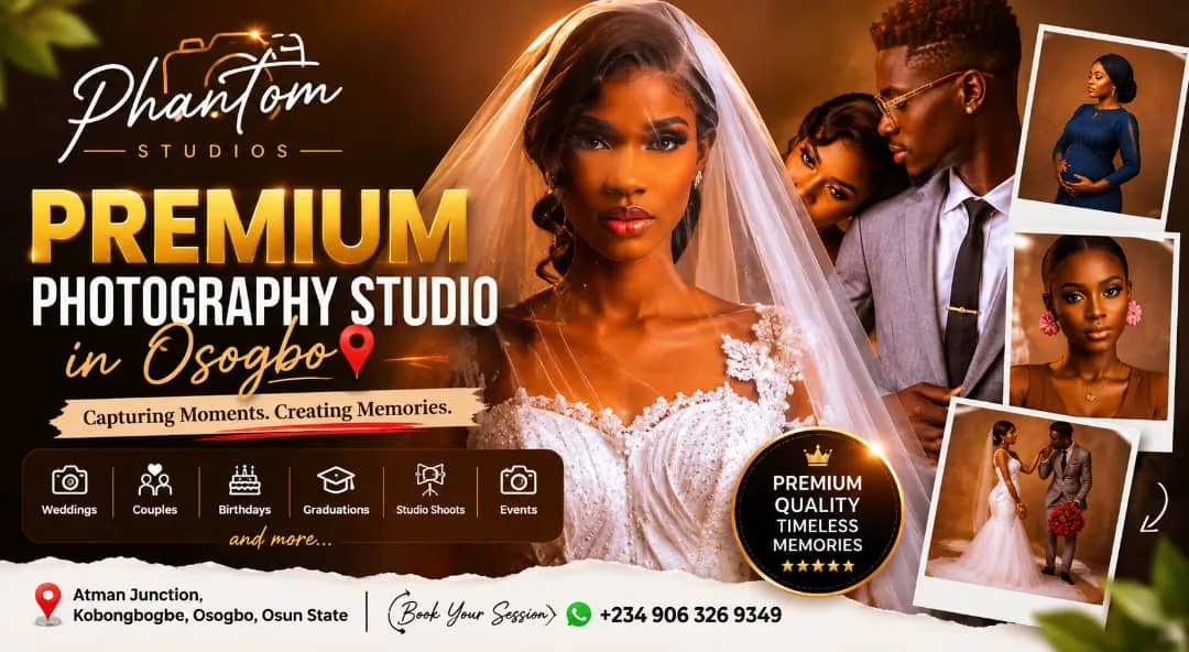 Phantom Studios: Premium Photography Studio in Osogbo for Weddings, Birthdays, Portraits & Creative Shoots