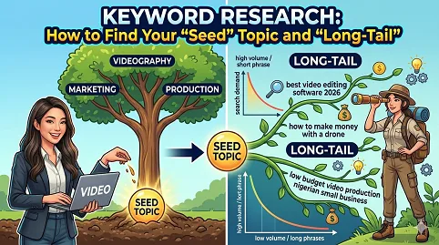 Keyword Research: How to find your "Seed" topic and "Long-tail" spokes.