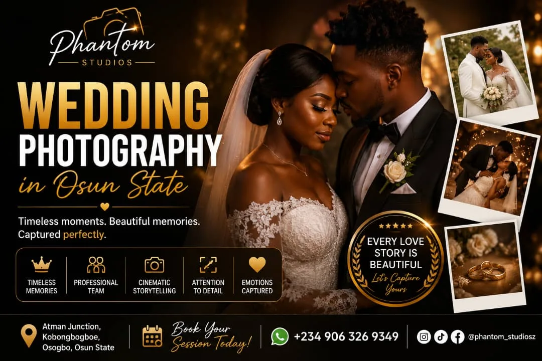 Wedding Photographer in Osun State: Capture Your Love Story With Phantom Studios