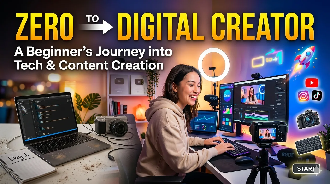 Zero to Digital Creator: A Beginner’s Journey into Tech and Content Creation