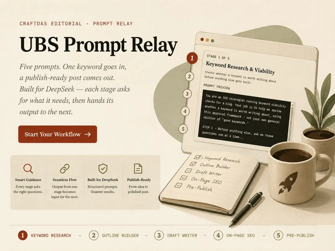 DeepSeek SEO Content Workflow — A 5-Stage Guide to Publishable HTML (2026)